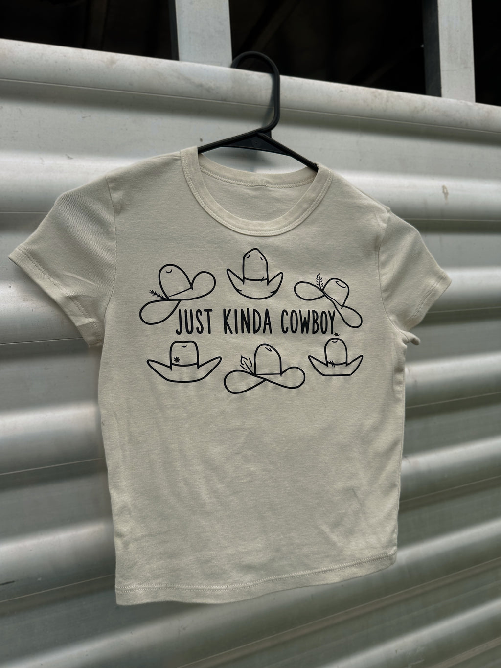 Hatted “JUST KINDA COWBOY“ Baby Tee