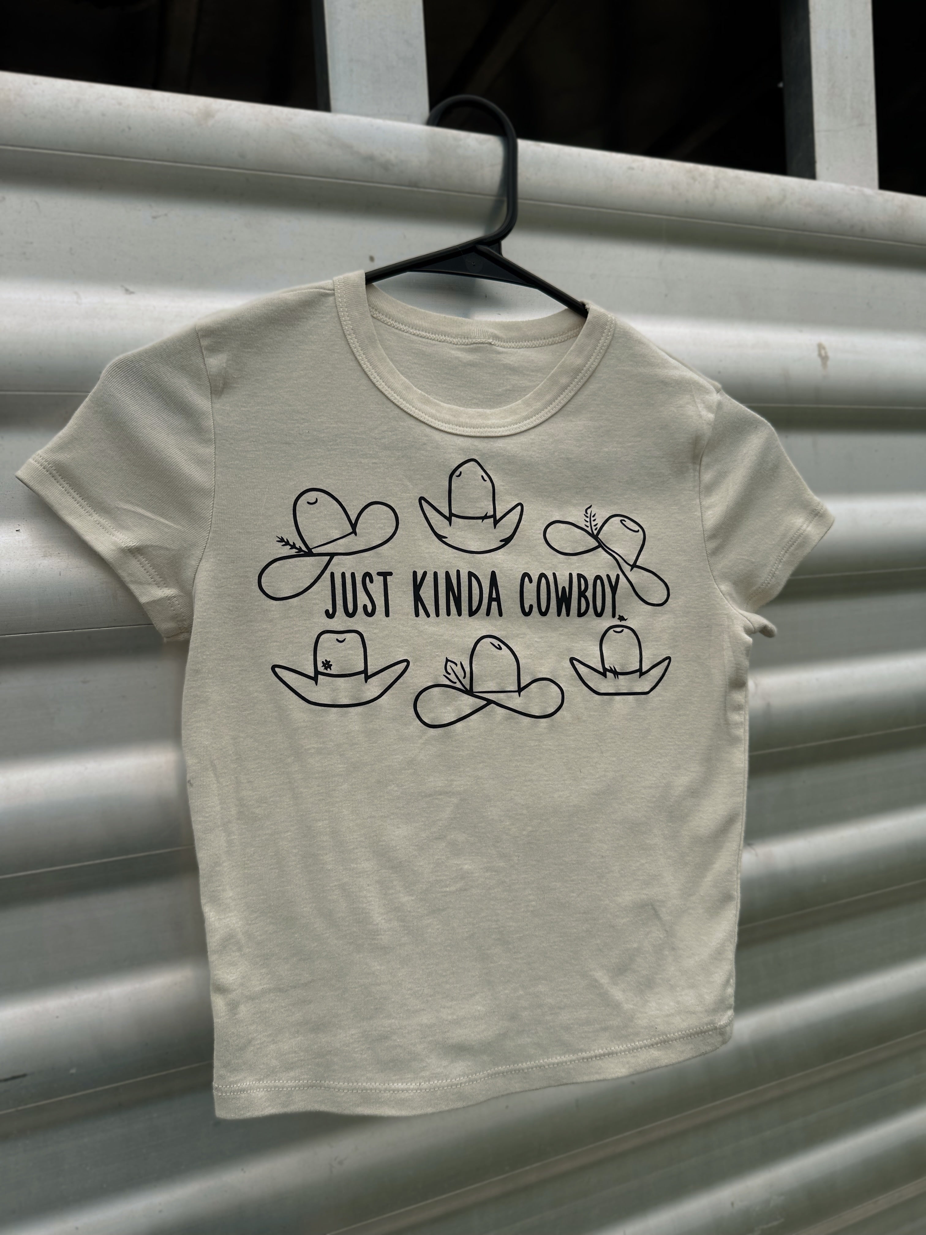 Hatted “JUST KINDA COWBOY“ Baby Tee
